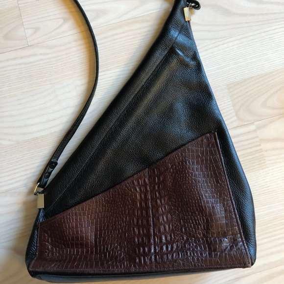 Thomas Leathers Bags Thomas Leathers Brown And Black Leather Bag